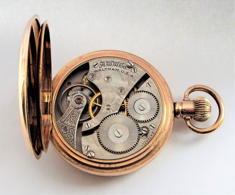 Waltham full hunter pocket watch, 1924. View VI