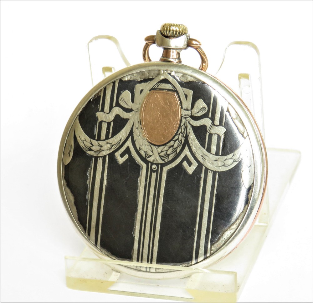 Beautiful niello-ware pocket watch