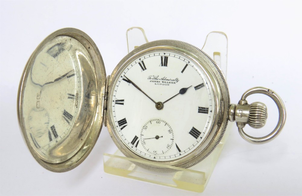 English silver full hunter pocket watch, 1920
