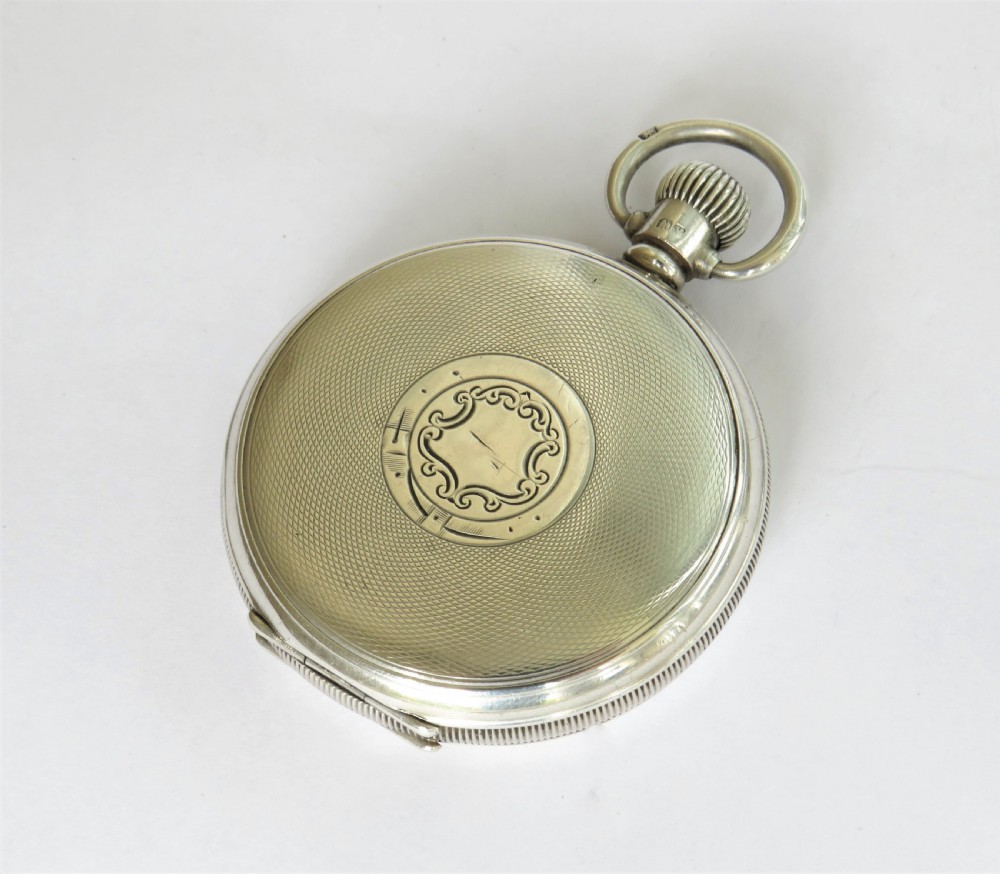 English silver full hunter pocket watch, 1920 View IV