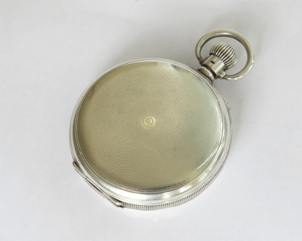 English silver full hunter pocket watch, 1920 View V