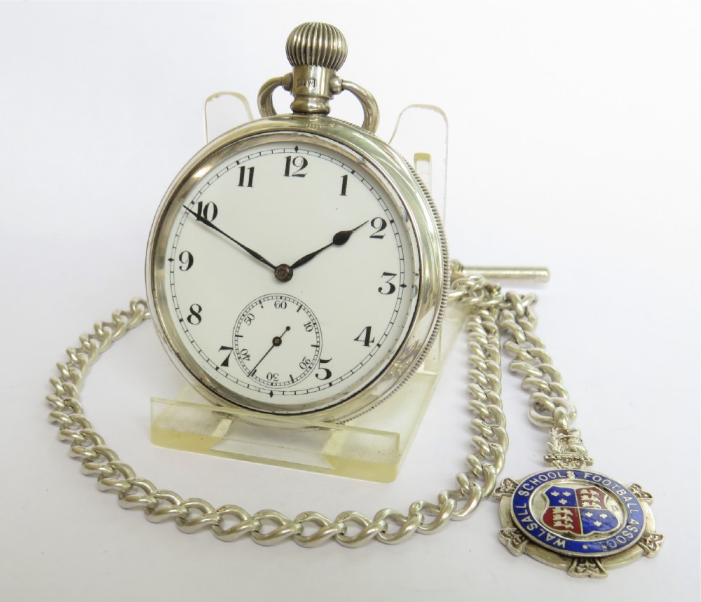 Antique Swiss silver pocket watch, 1924