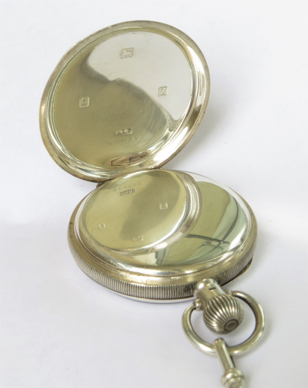Antique Swiss silver pocket watch, 1924 View V