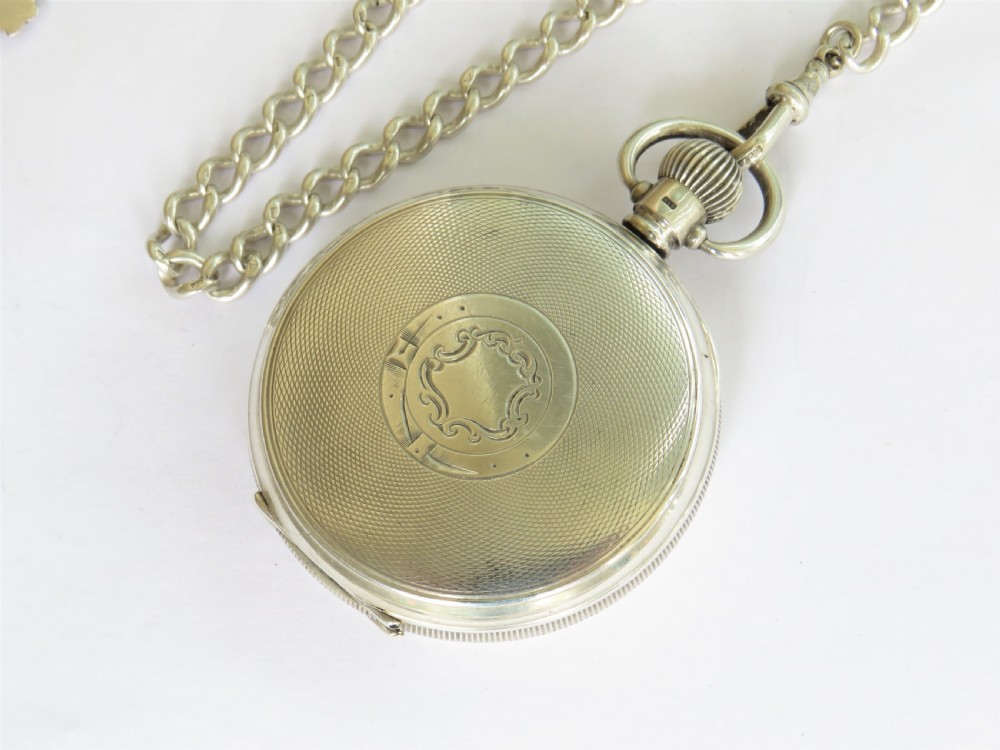 Antique Swiss silver pocket watch, 1924 View VI