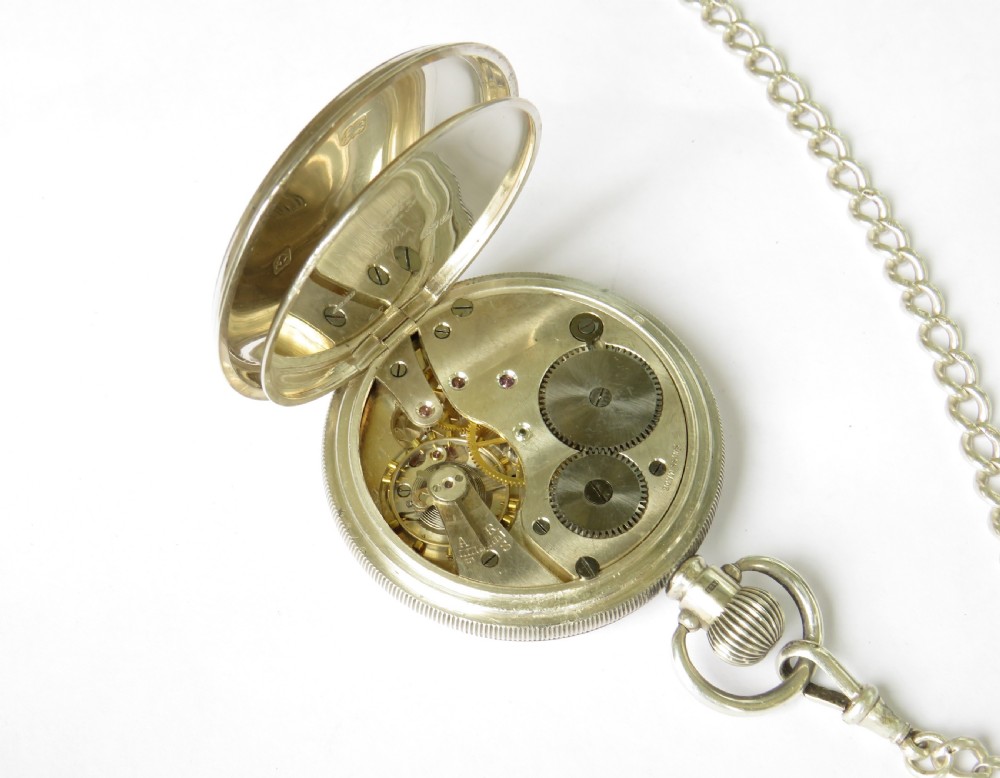 Antique Swiss silver pocket watch, 1924 View VII