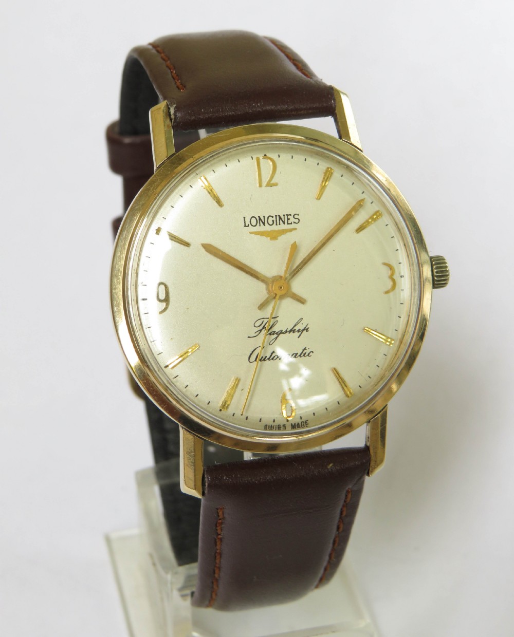 Gents 9ct gold Longines Flagship watch, 1961 View II