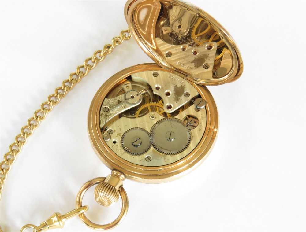 1920s Swiss pocket watch and chain View II
