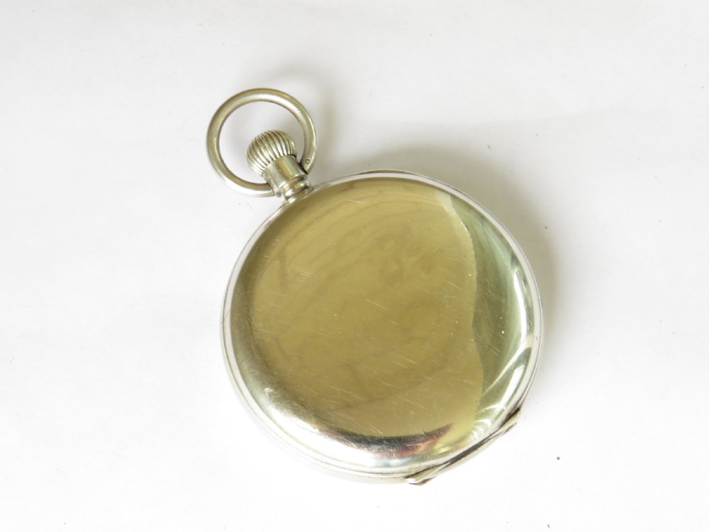 Silver full hunter Cyma pocket watch for J W Benson View V