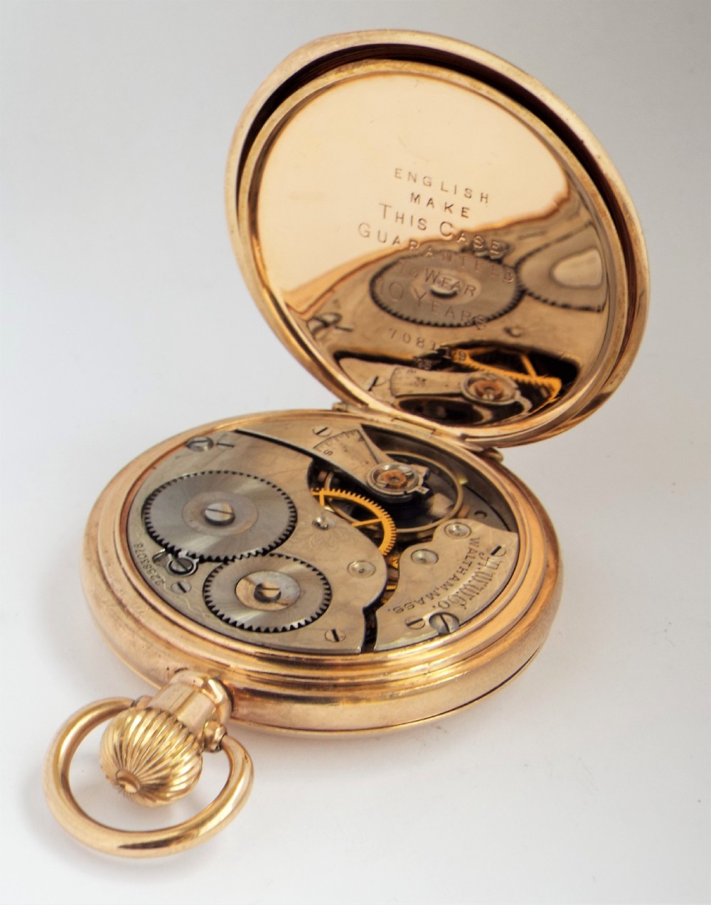 Antique Waltham full hunter pocket watch, 1919. View VI