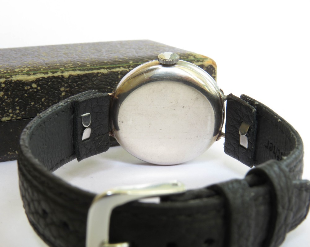 Antique mid-size silver half hunter trench watch View VIII