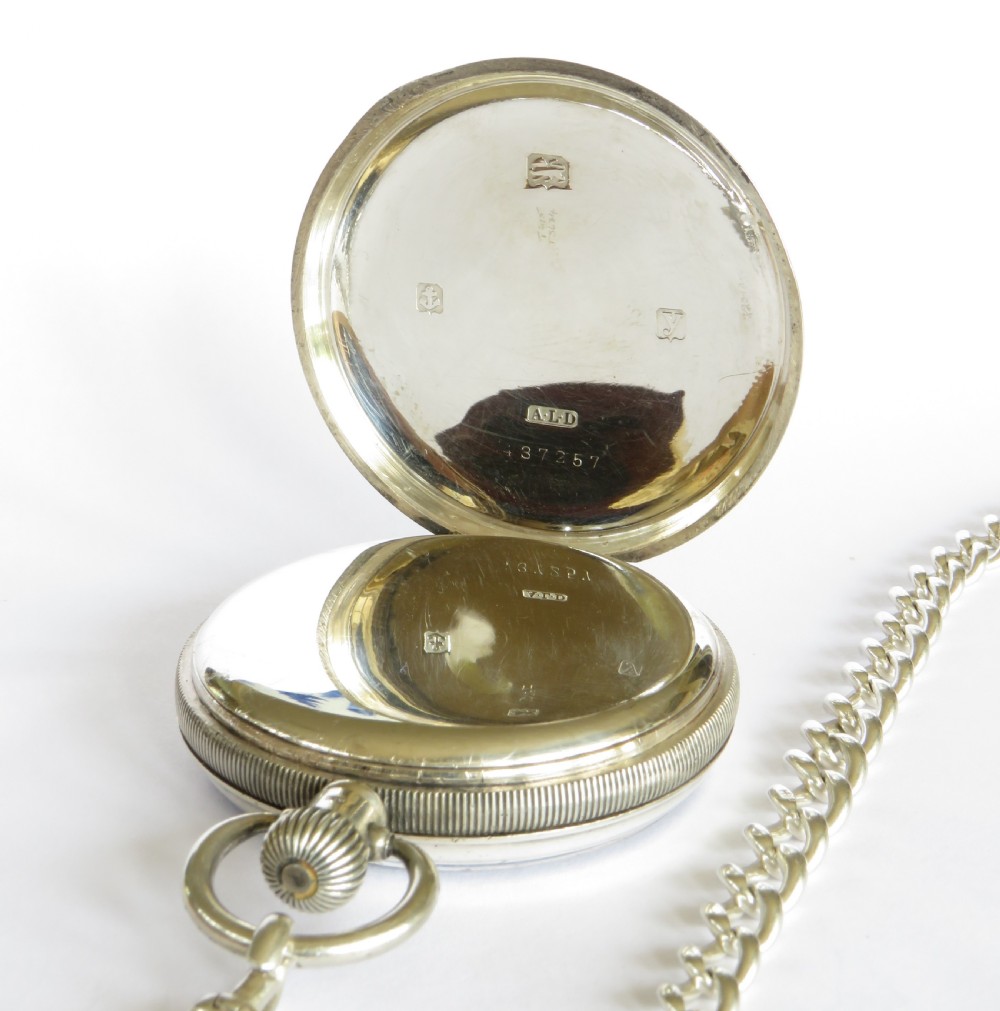 Silver Vertex pocket watch and chain View V