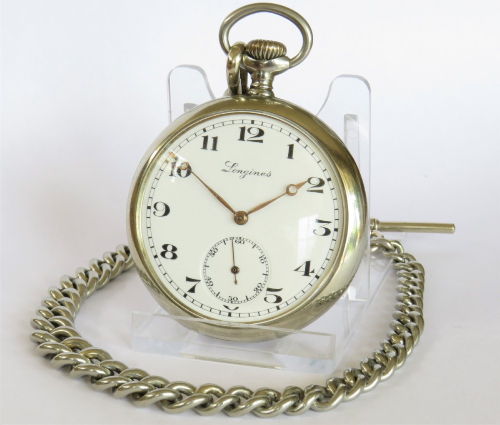 Antique Longines pocket watch and chain