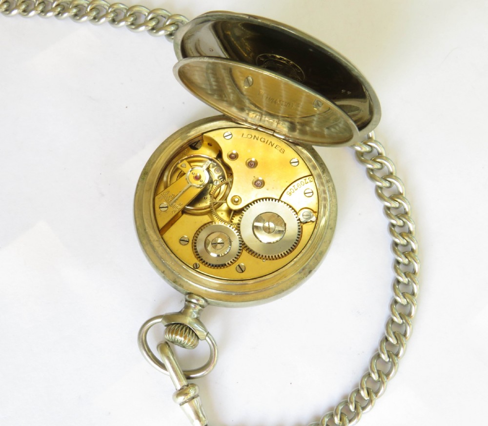 Antique Longines pocket watch and chain View III