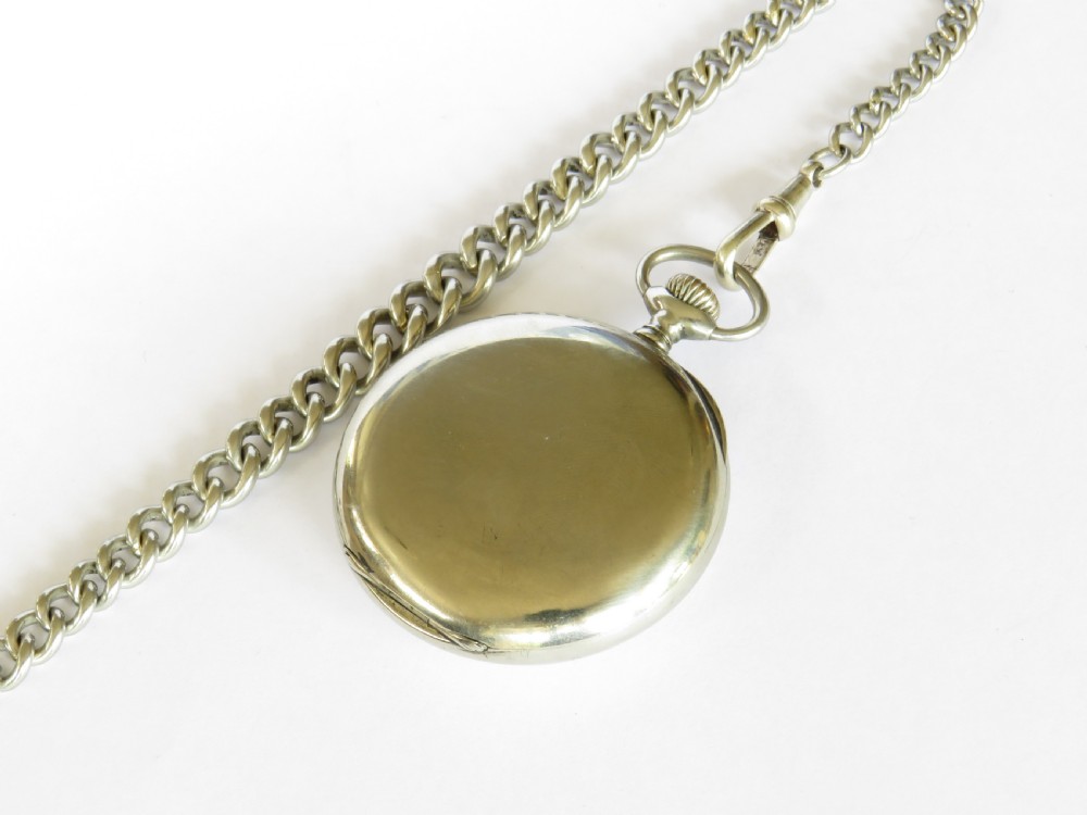 Antique Longines pocket watch and chain View V
