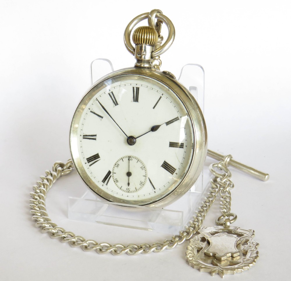 Antique silver Marks pocket watch and chain 