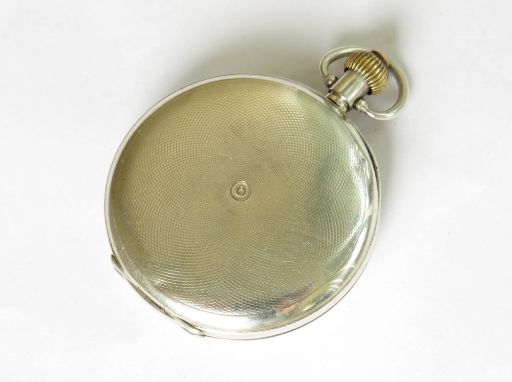 Antique silver Moeris half hunter pocket watch View IV
