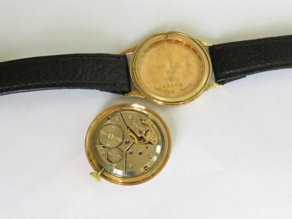 Gents 9ct gold Nivada wrist watch, 1962 View III