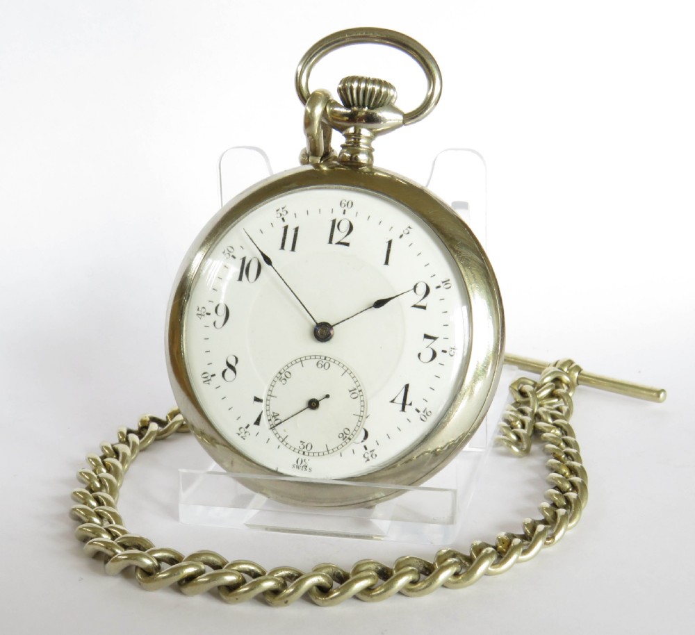 1920s Minerva pocket watch and chain