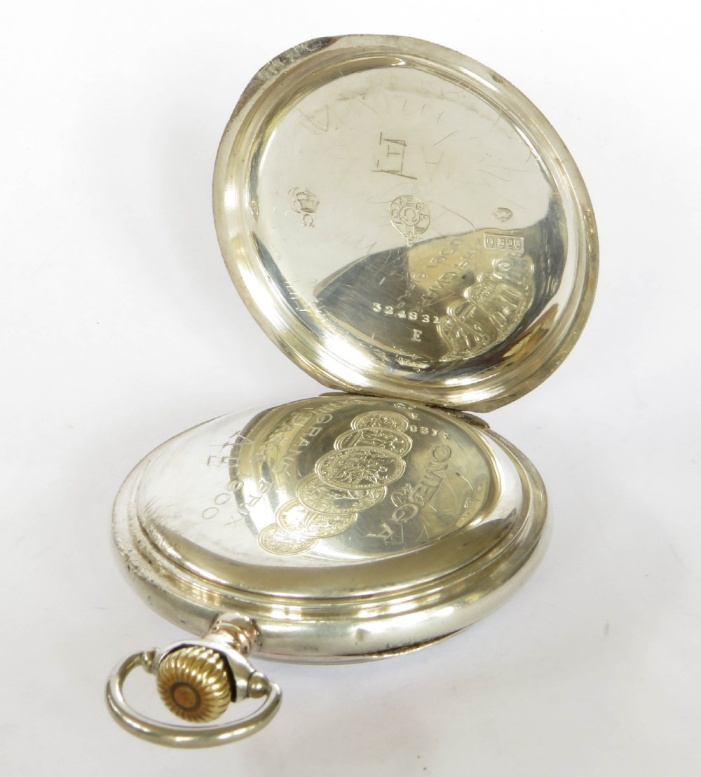 Antique silver Omega pocket watch View V