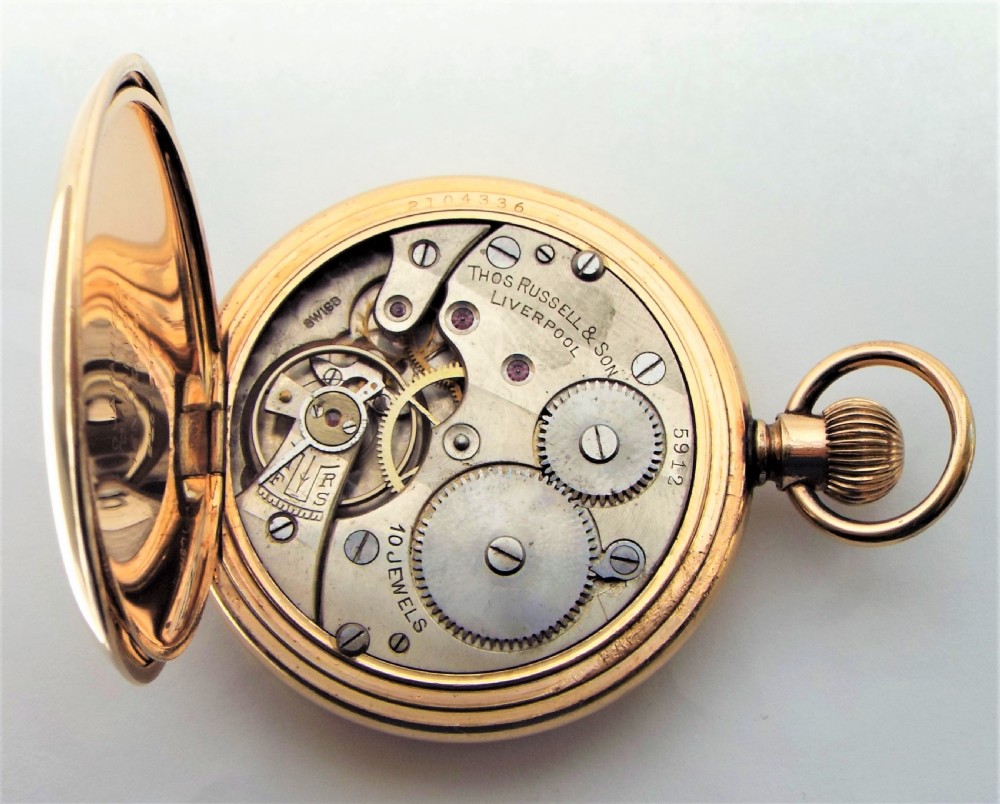 Antique Thomas Russell full hunter pocket watch 1920s. View VI