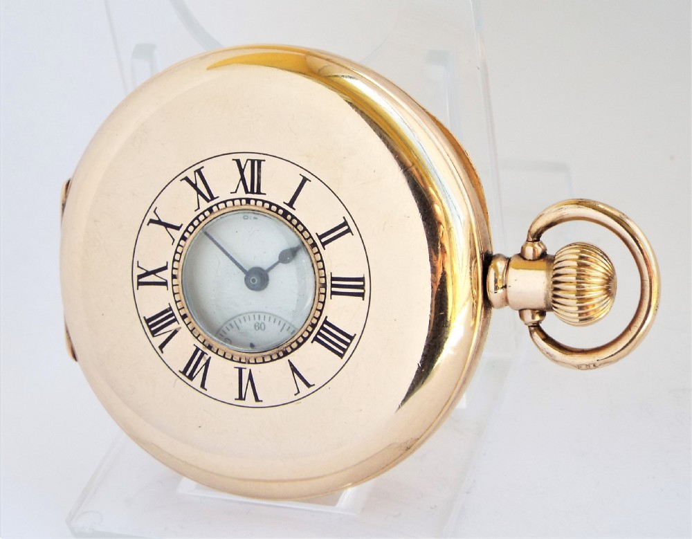 An antique Waltham half hunter pocket watch, 1913.