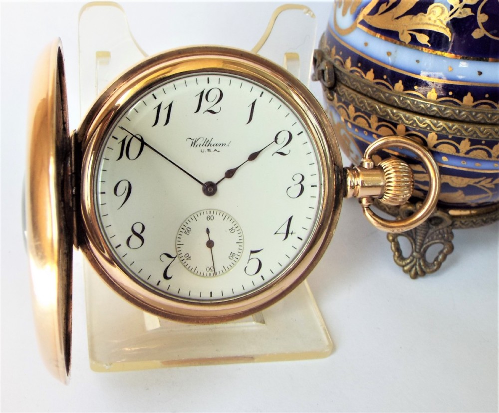 An antique Waltham half hunter pocket watch, 1913. View II