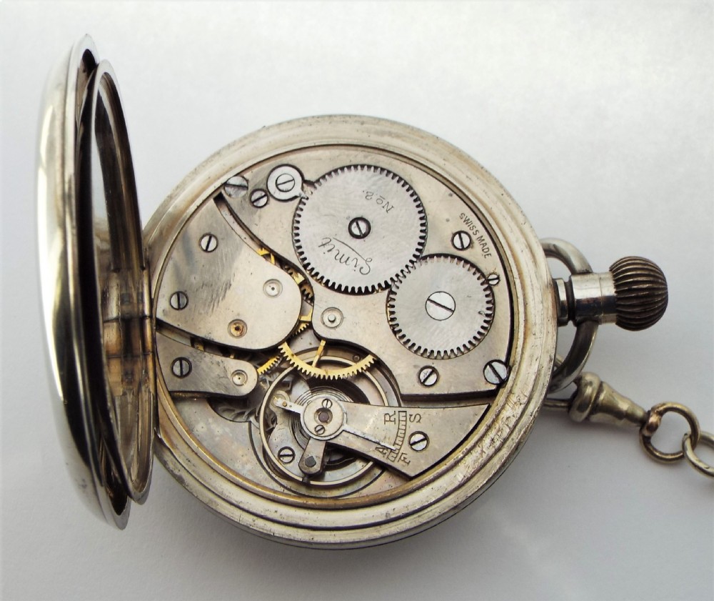 Antique 1920s Limit pocket watch and chain. View VI