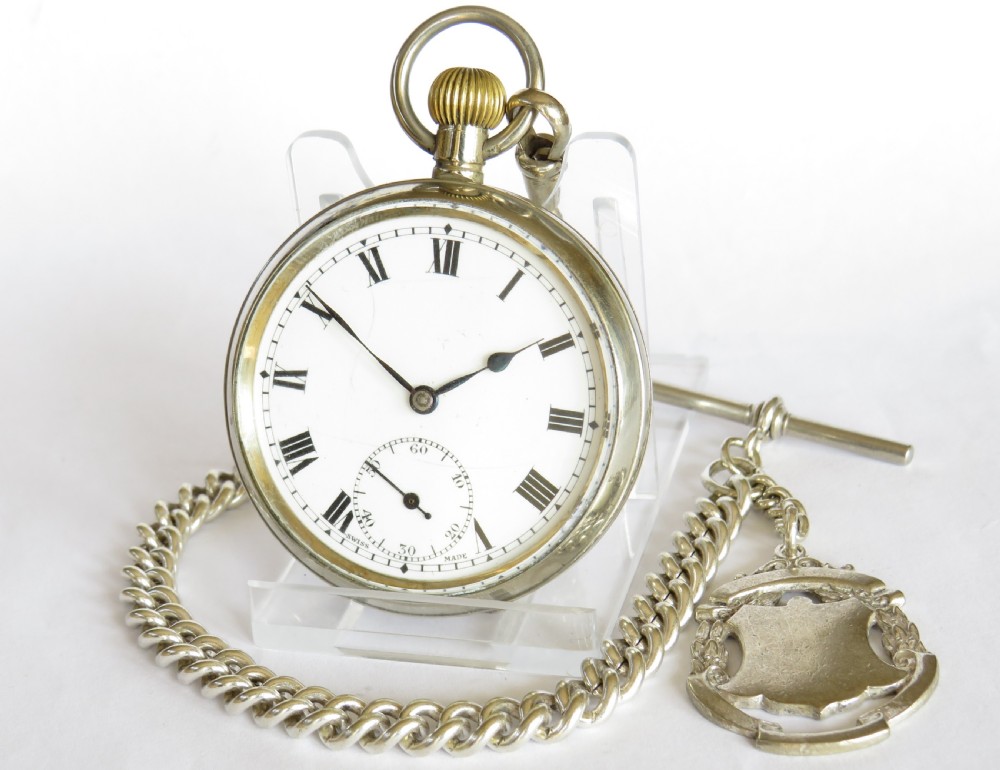 1930s Swiss pocket watch and chain
