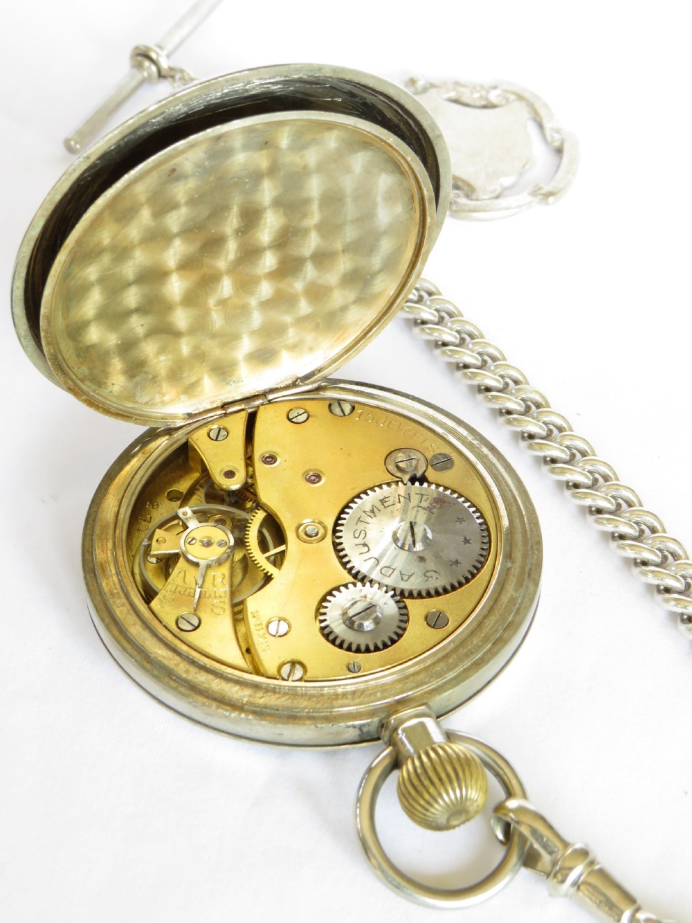 1930s Swiss pocket watch and chain View II