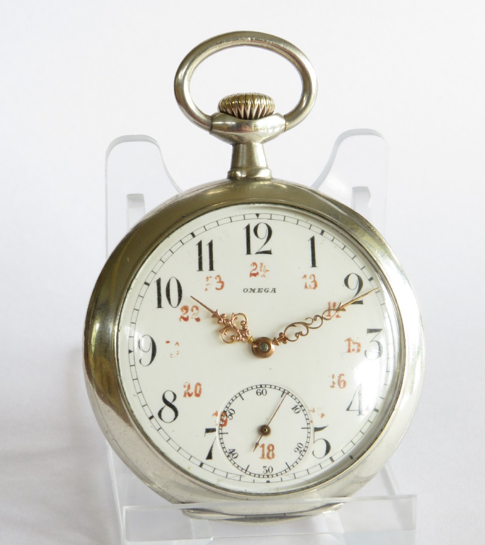 Antique Omega silver pocket watch View II