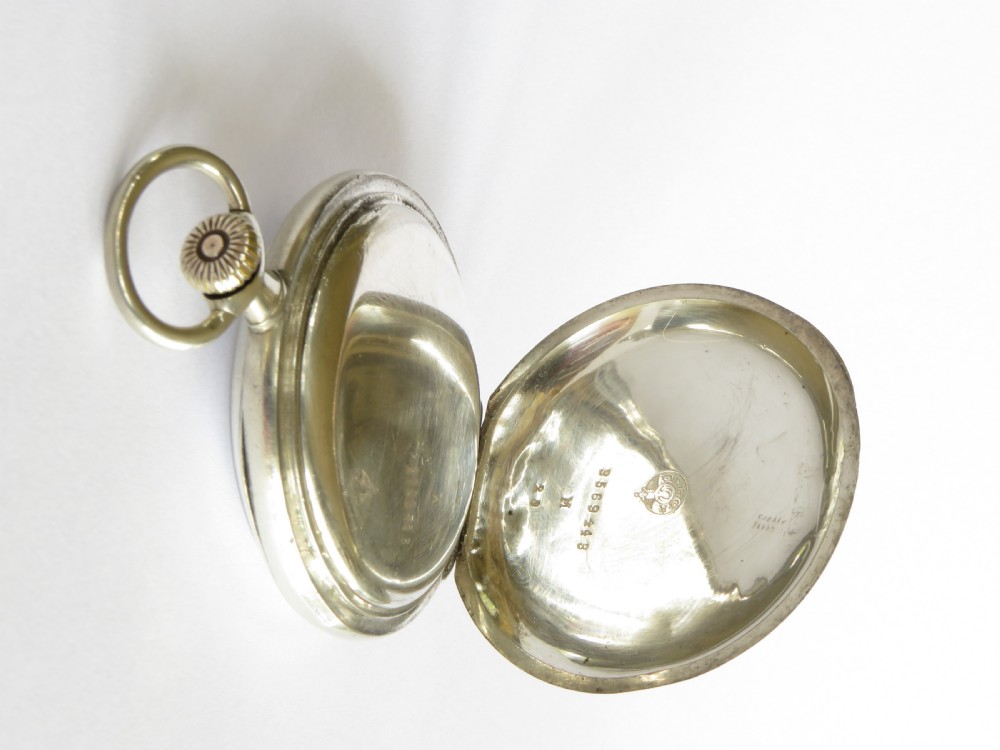 Antique Omega silver pocket watch View III