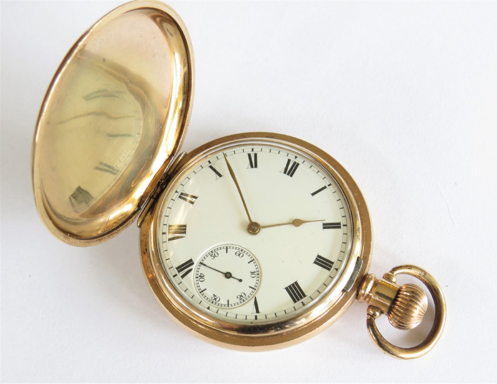Antique 1908 Waltham hunter pocket watch View II