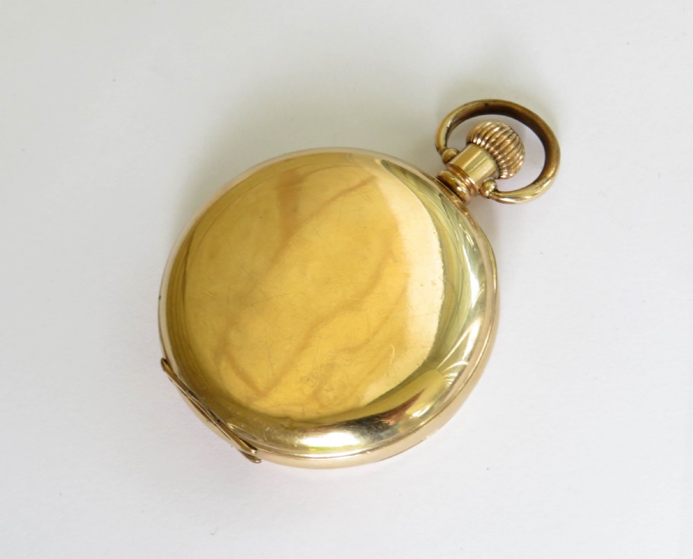 Antique 1908 Waltham hunter pocket watch View IV