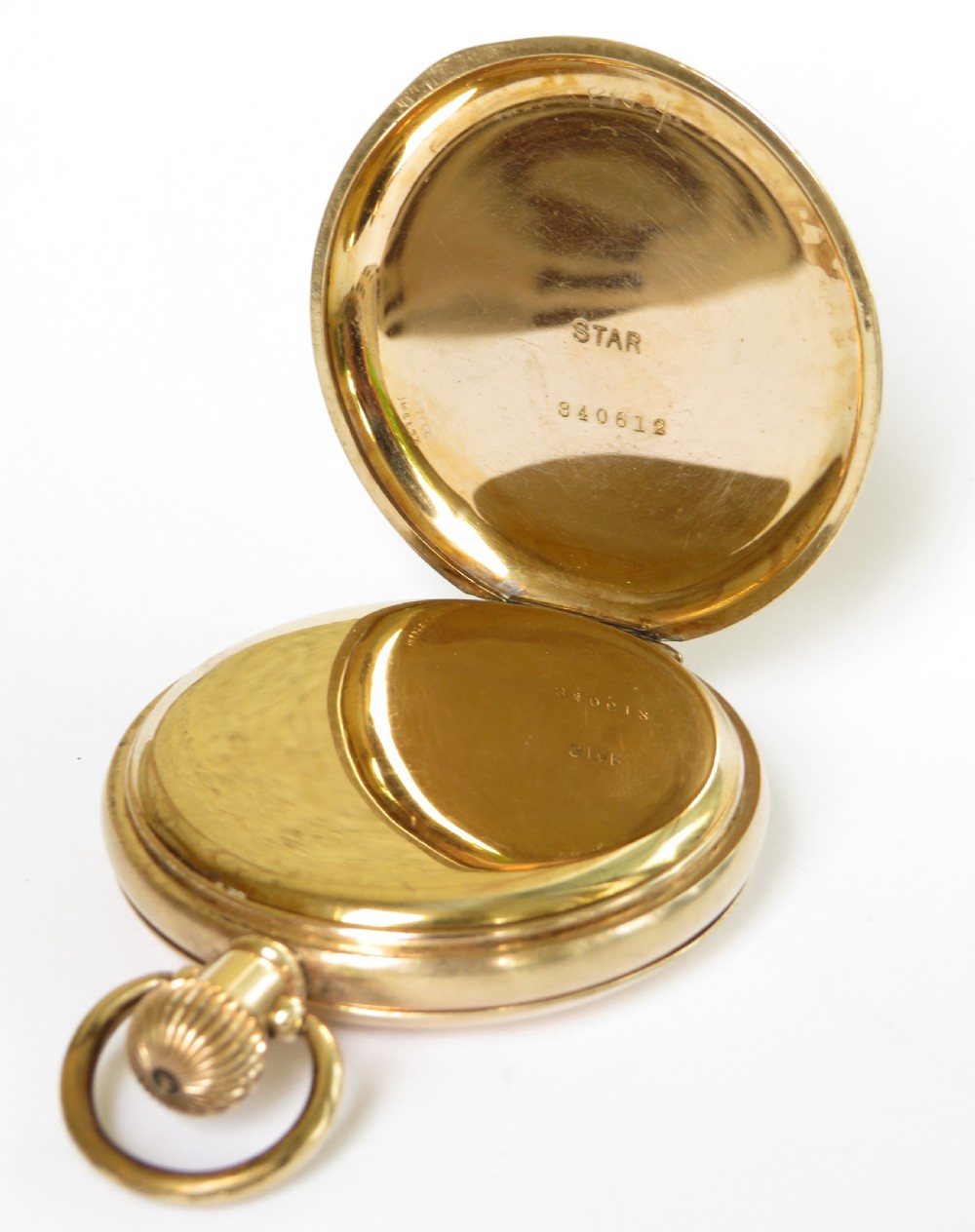 Antique 1908 Waltham hunter pocket watch View V