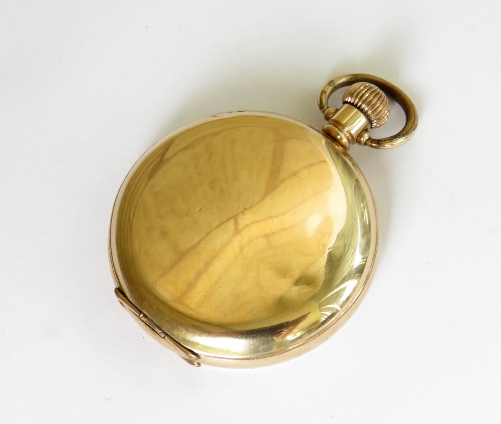 Antique 1908 Waltham hunter pocket watch View VI