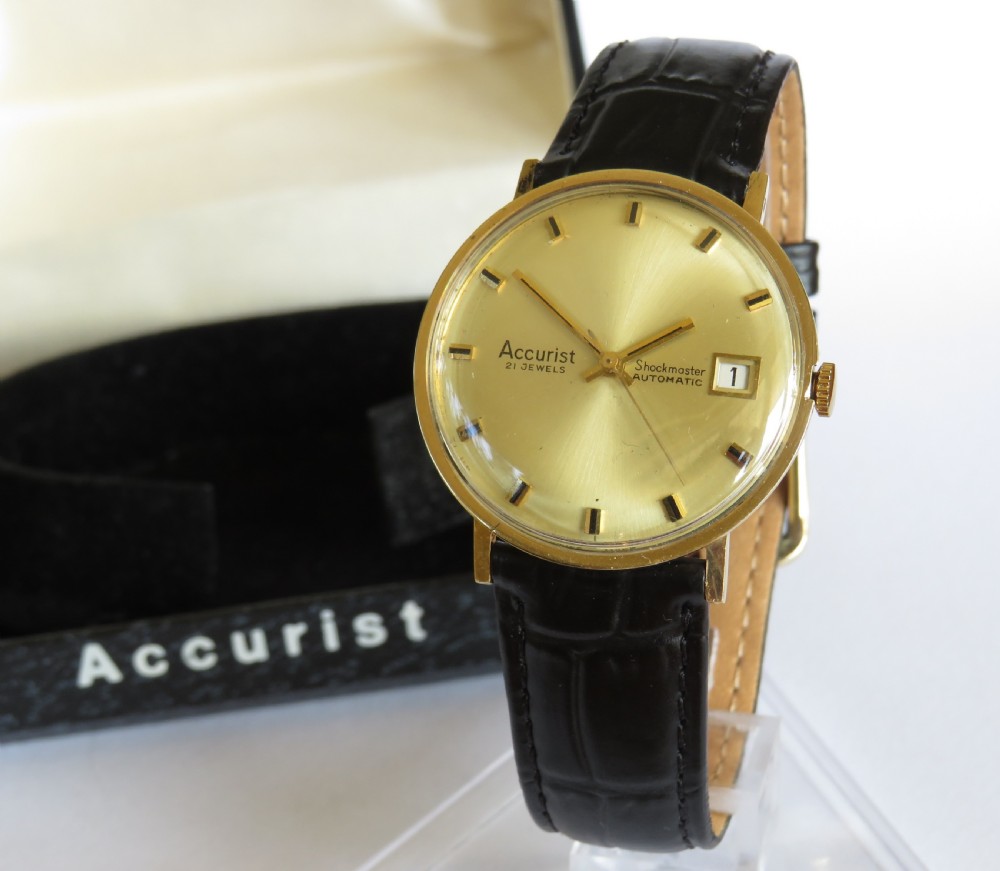 Gents 9ct gold Accurist wrist watch, 1965