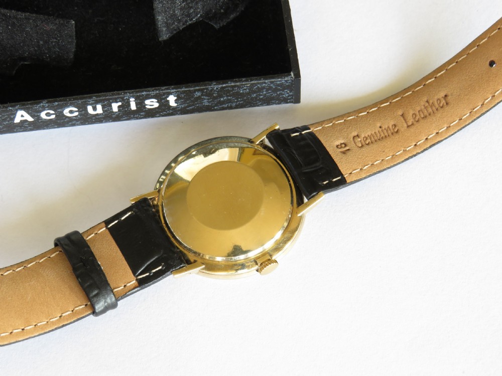 Gents 9ct gold Accurist wrist watch, 1965 View III