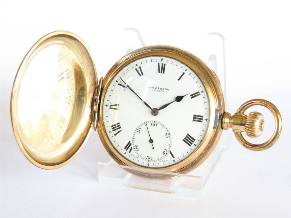 Revue full hunter pocket watch for J W Benson