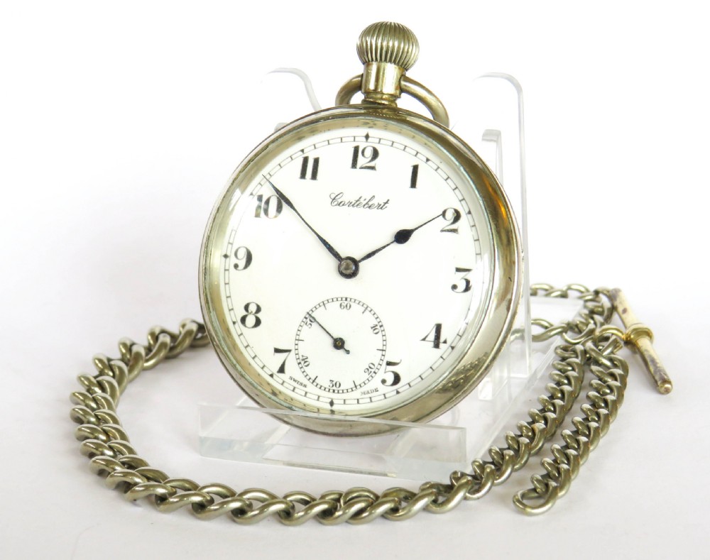 1930s Cortébert pocket watch and chain