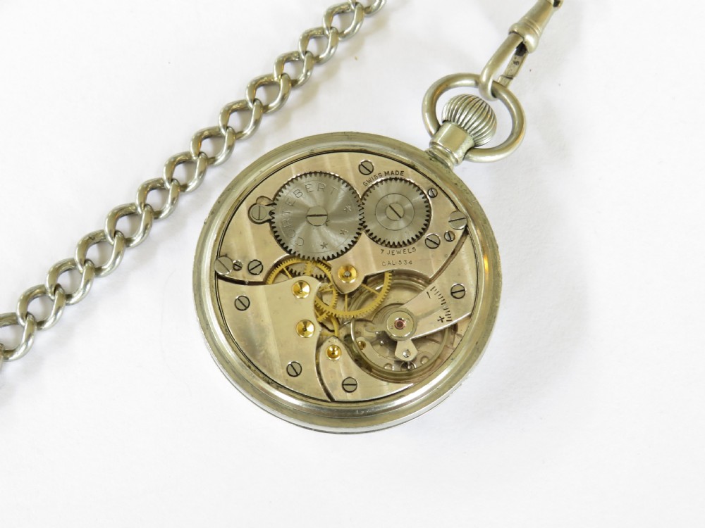 1930s Cortébert pocket watch and chain View IV