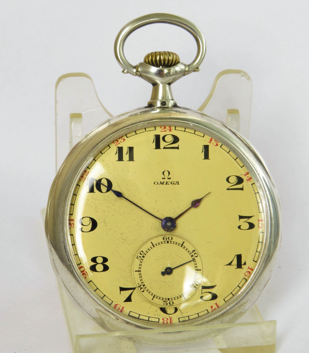 Antique Omega silver pocket watch View II