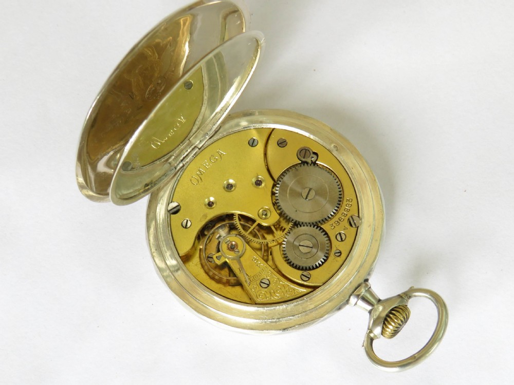 Antique Omega silver pocket watch View III