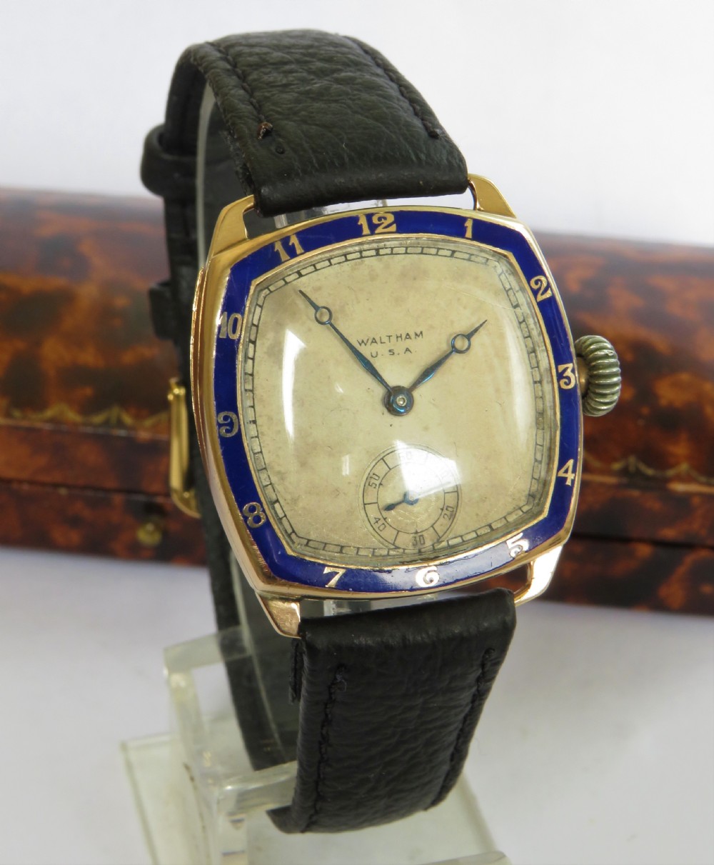 Rare 9ct rose gold Waltham Chevalier wrist watch, 1930 View II