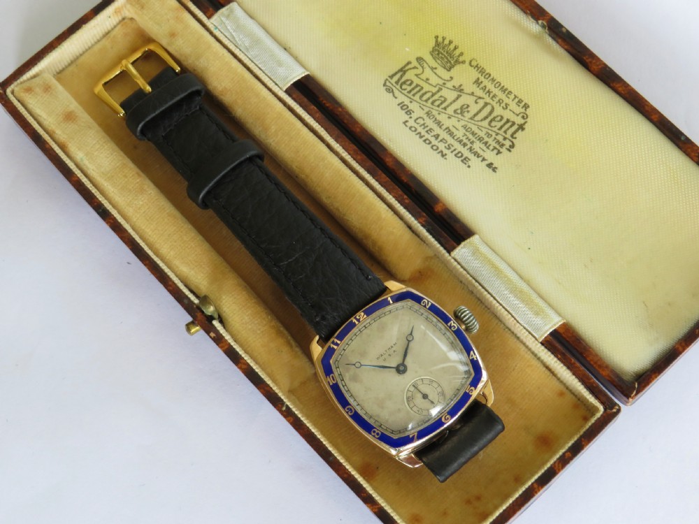 Rare 9ct rose gold Waltham Chevalier wrist watch, 1930 View III