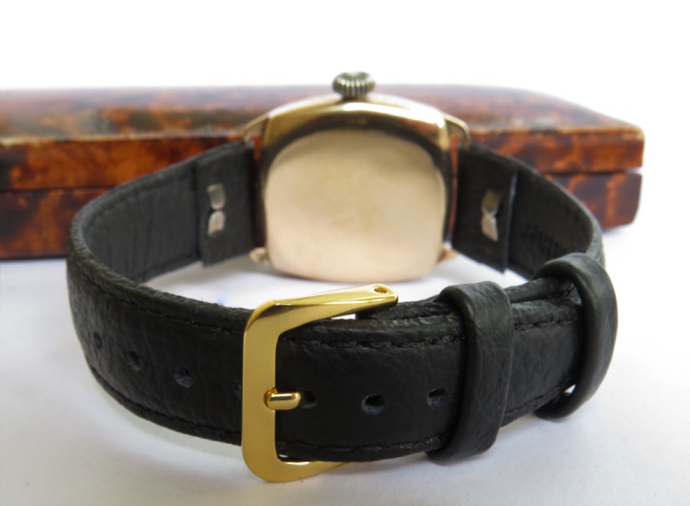 Rare 9ct rose gold Waltham Chevalier wrist watch, 1930 View V