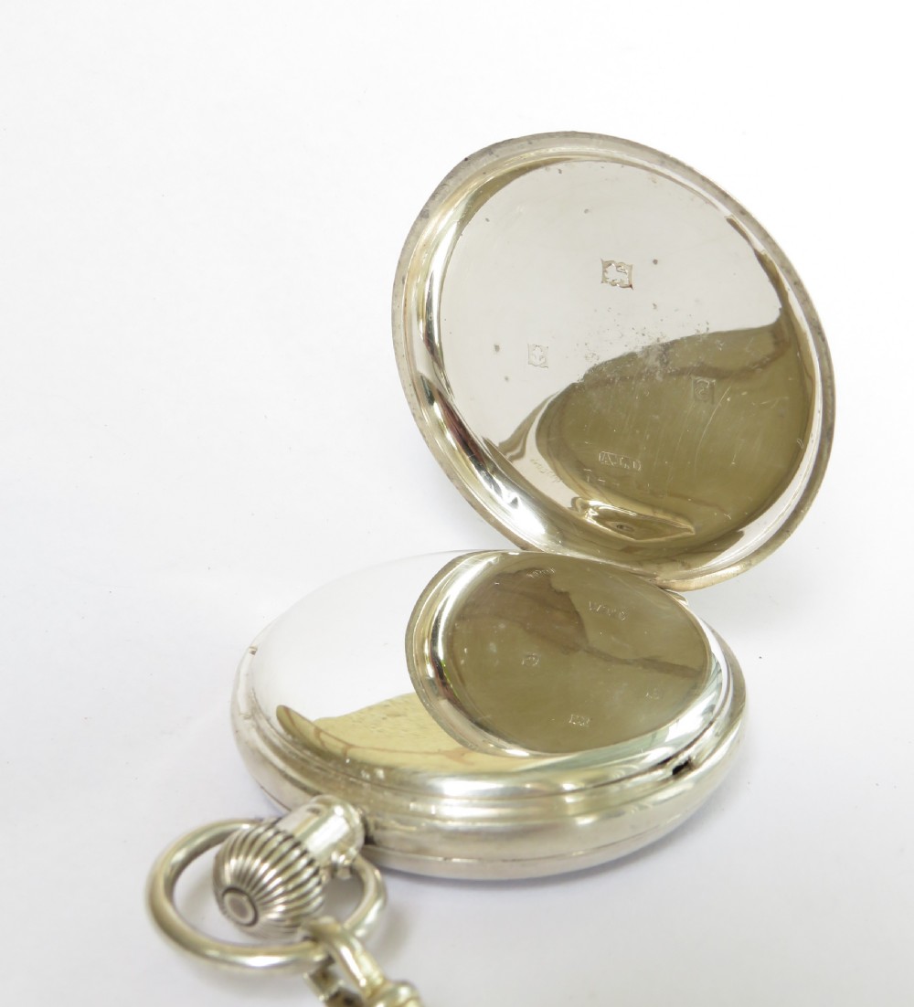 Silver Smiths pocket watch for J W Benson & chain View IV