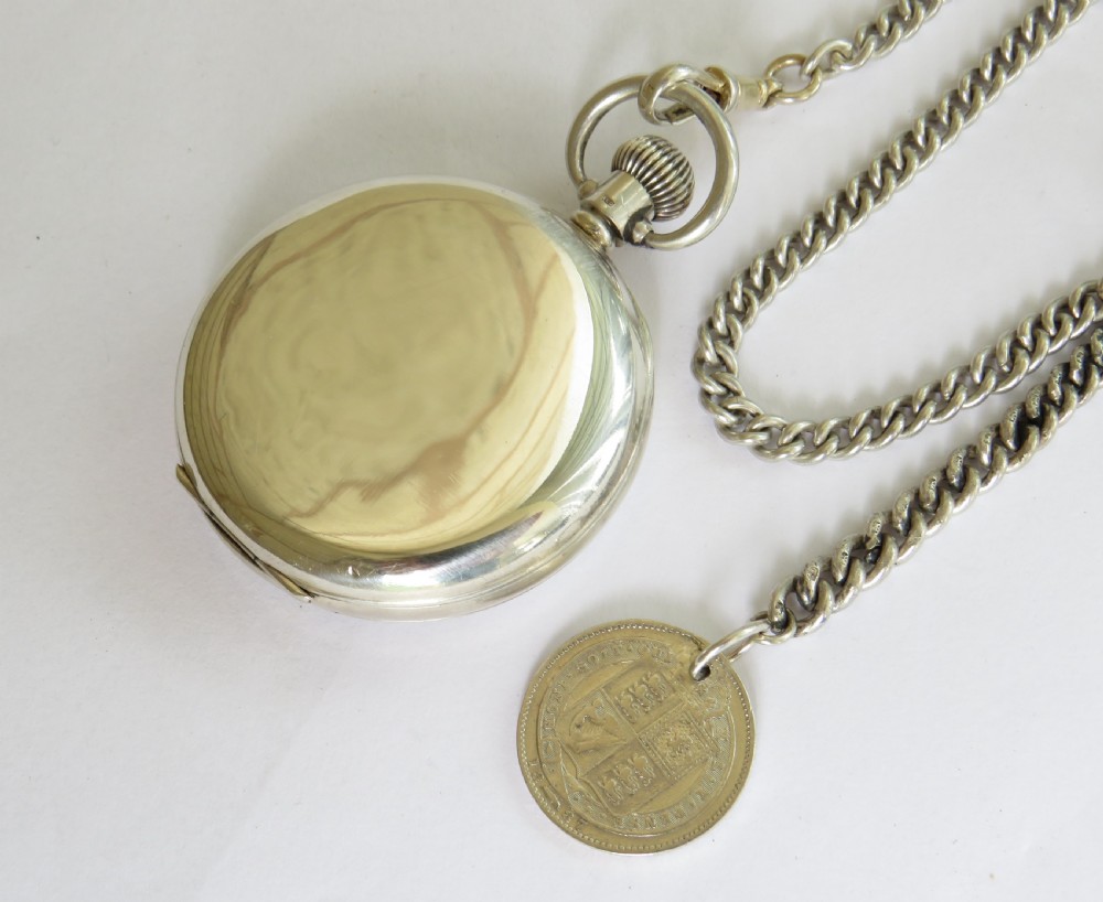 Silver Smiths pocket watch for J W Benson & chain View V