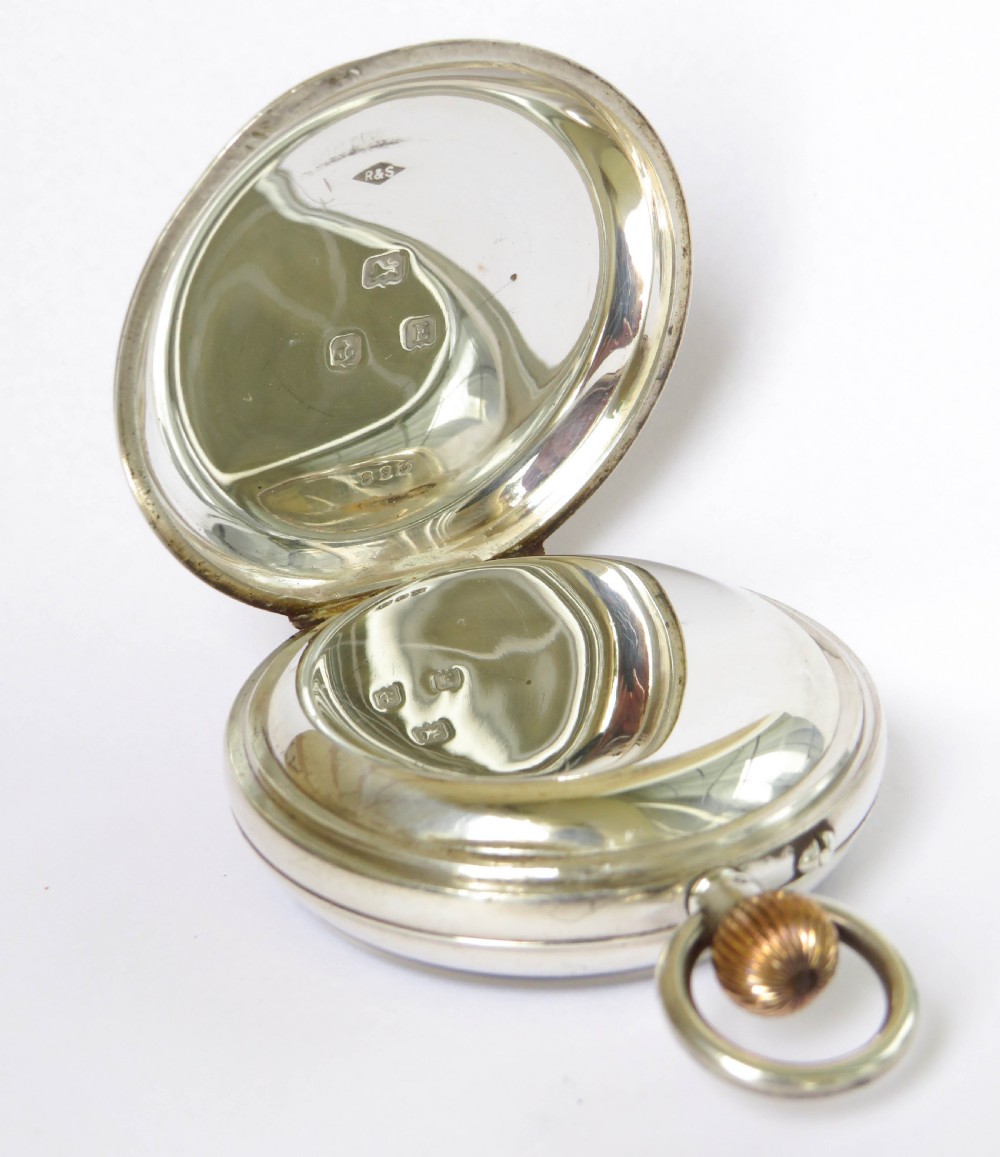 Rotherham & Sons silver pocket watch, 1929 View IV