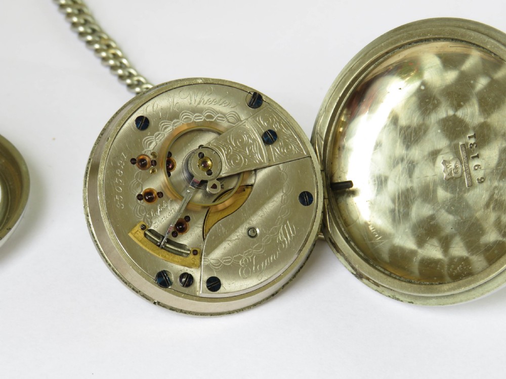 Antique Elgin G M Wheeler pocket watch, 1890 View III