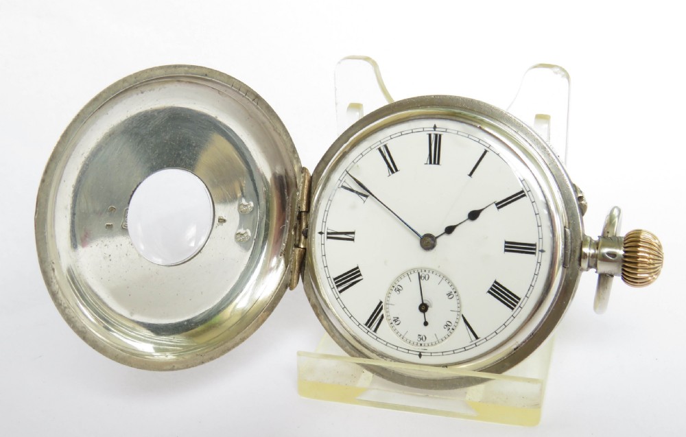 Antique Vacheron Constantin silver half hunter pocket watch View II